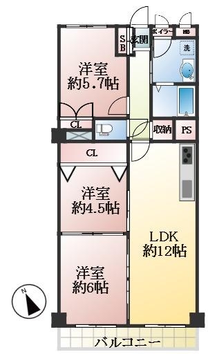 西宮市大社町 間取画像