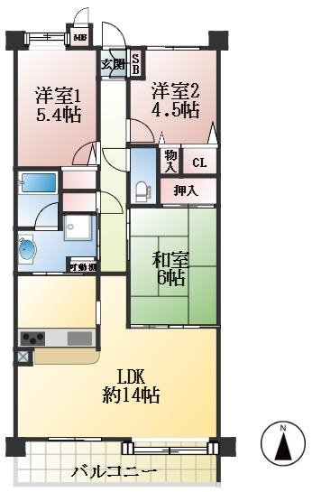 西宮市今津巽町 間取画像