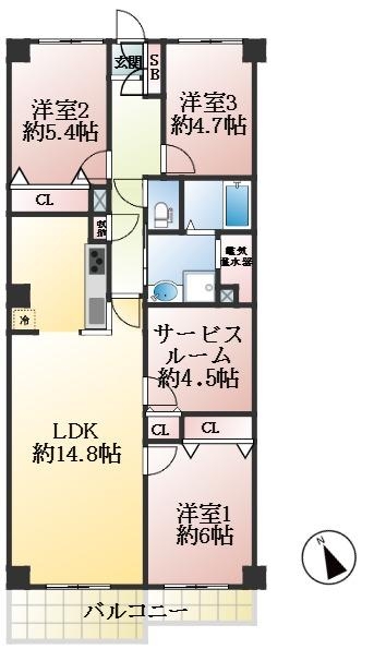 西宮市古川町 間取画像