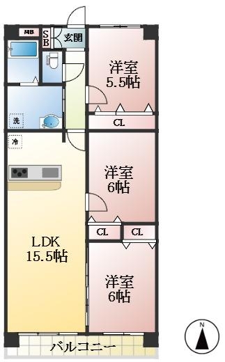 西宮市用海町 中古マンション間取画像