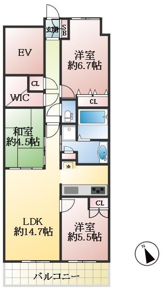 西宮市枝川町 間取画像