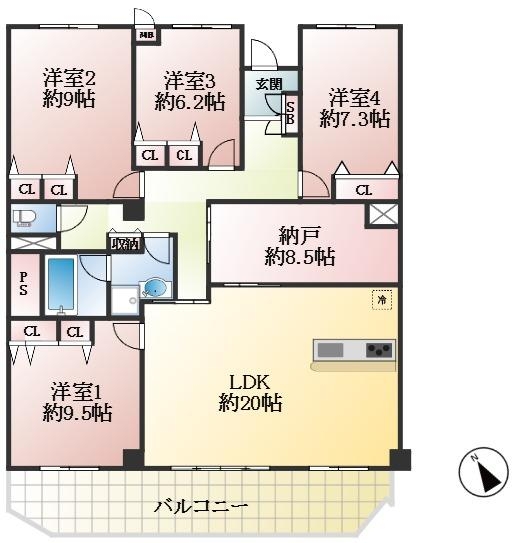 西宮市柏堂町 間取画像