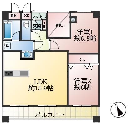 西宮市甲風園 中古マンション間取画像