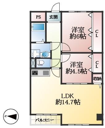 西宮市小松西町 中古マンション間取画像