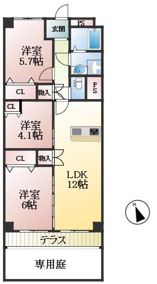 西宮市段上町 間取画像