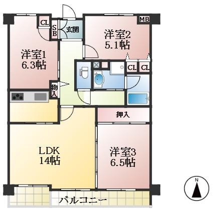 西宮市結善町 間取画像